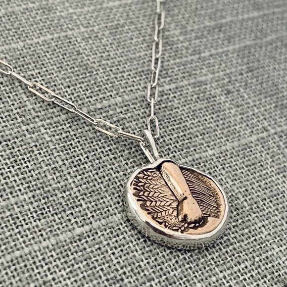 EARTH Zodiac Element Sign Symbol Bronze Coin Charm 925 Sterling Silver Necklace - Picture 9 of 14